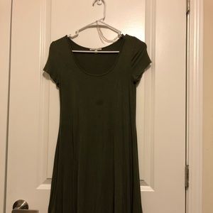 Olive Green T-shirt Dress XS
